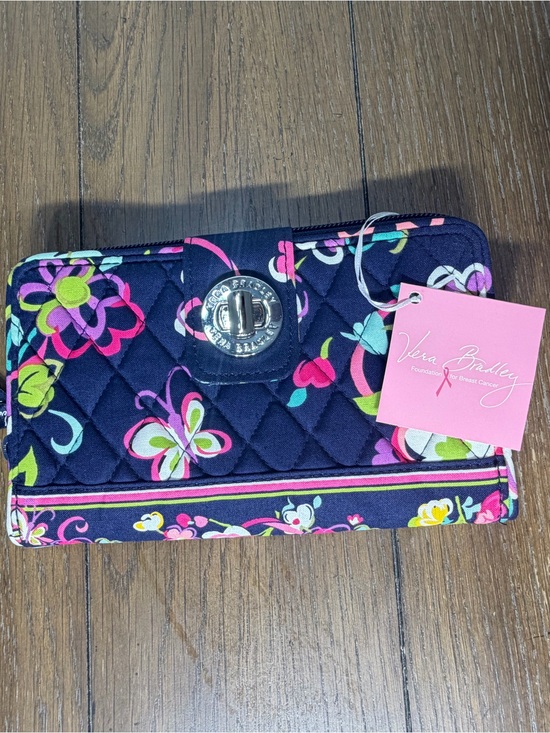 Vera Bradley Handbags - Vera Bradley Turn Lock Wallet - Ribbons - Navy Blue - Butterfly Floral NWT